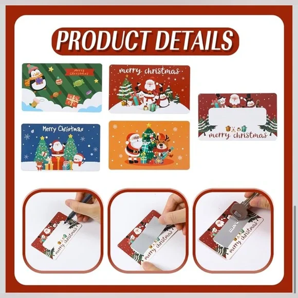 Festive Christmas Scratch Cards Set 40 Count - Picture 3 of 7